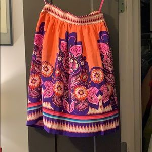 Anthropologie silk knee length skirt